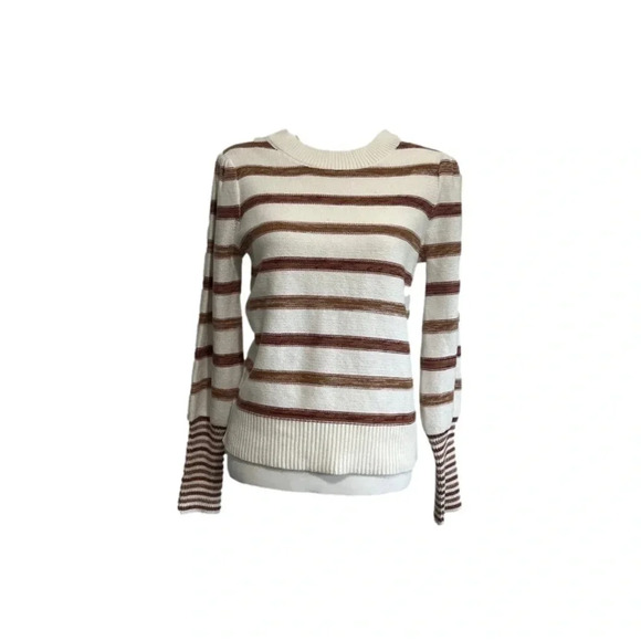 ASPEN Cream and Brown Striped Sweater. Small. Like new! - Picture 1 of 5